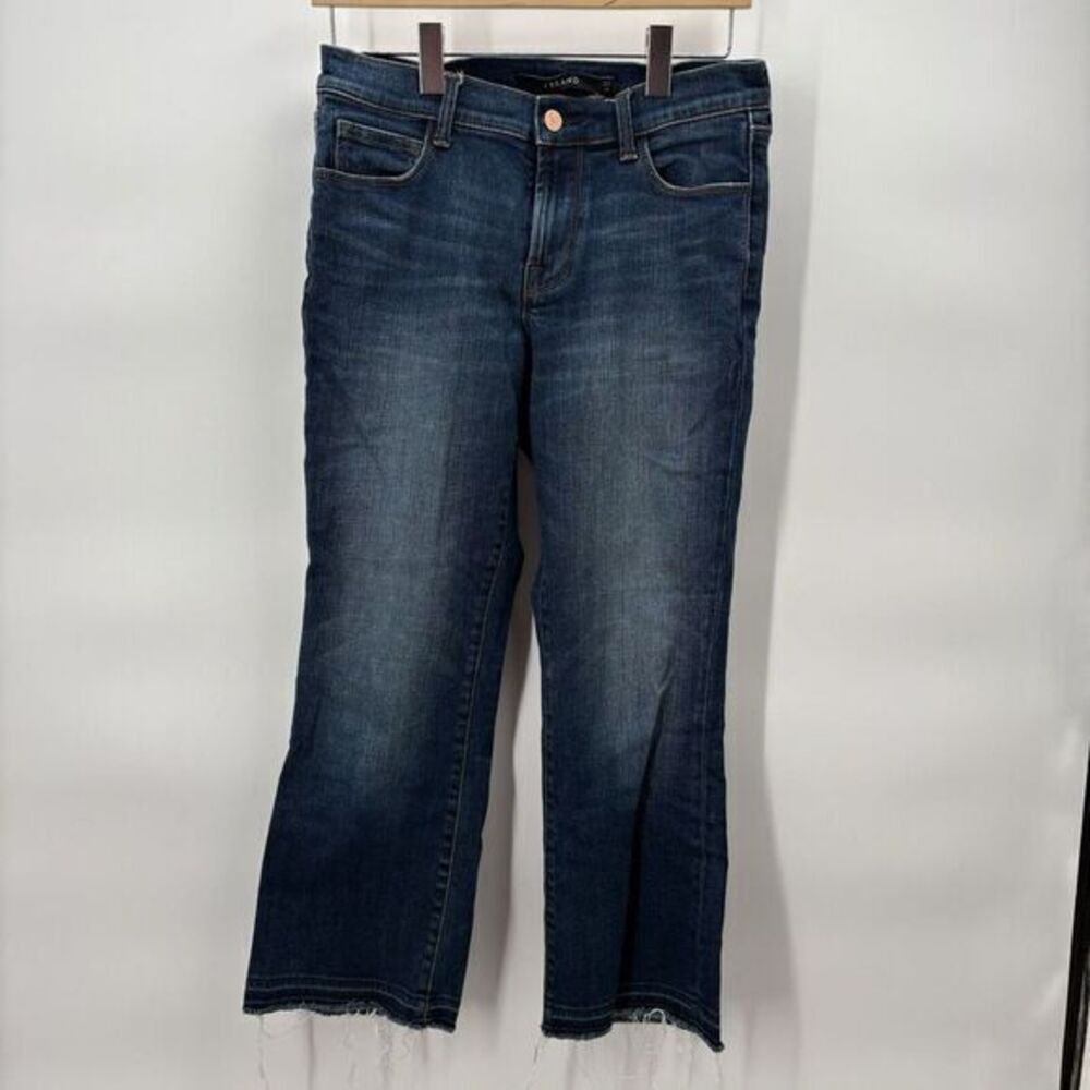 J Brand Womens 28 The Cropped Raw  Hem Jeans Dark Vintage‎ Denim Mid Rise 29"